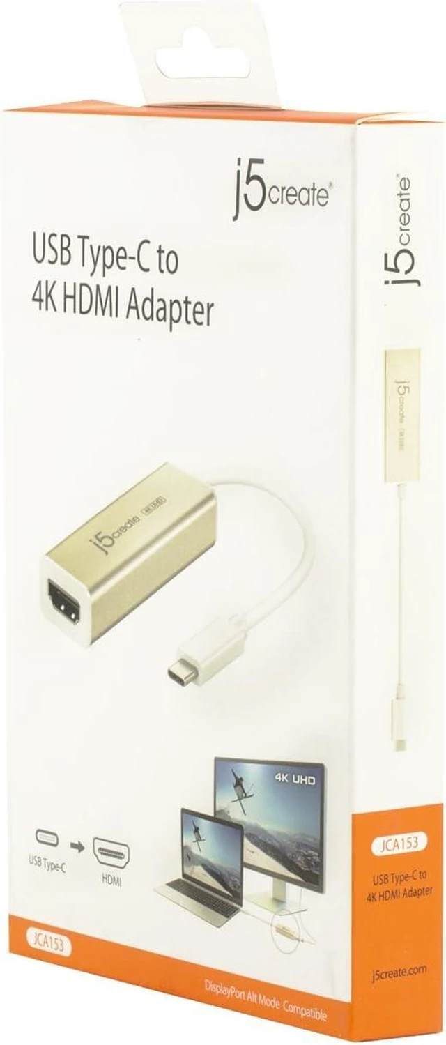 Alt view image 6 of 7 - j5create USB Type-C to 4K HDMI Adapter JCA153 / 4K @60 Hz/for MacBook, Chromebook, Type C Laptops
