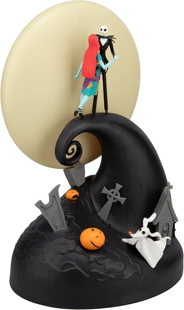 Alt view image 3 of 7 - Paladone Nightmare Before Christmas Diorama Light 30cm (11.8") LED Spiral Hill Lamp with Jack & Sally Figurines, USB Powered with Warm & Cool Light Modes, Home Décor for Fans