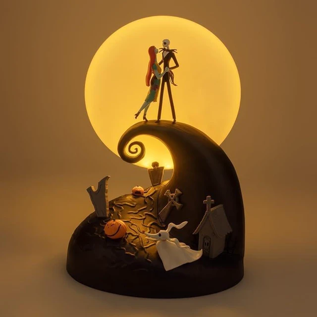 Alt view image 5 of 7 - Paladone Nightmare Before Christmas Diorama Light 30cm (11.8") LED Spiral Hill Lamp with Jack & Sally Figurines, USB Powered with Warm & Cool Light Modes, Home Décor for Fans