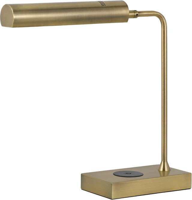 Main image of Cal Lighting BO-3133TB-AB Delray 12W Intergrated Led Metal Desk Lamp with Wireless Charging Port