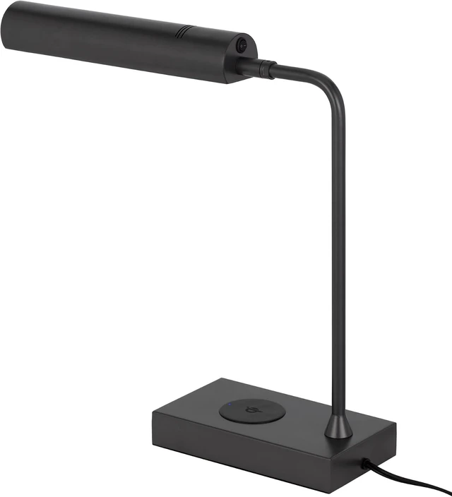 Alt view image 5 of 7 - Cal Lighting BO-3133TB-AB Delray 12W Intergrated Led Metal Desk Lamp with Wireless Charging Port