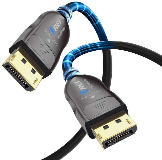 Main image of OREI 8K DisplayPort 2.0 AOC Cable 50ft 54Gbps, 8K@120Hz, 4K@240Hz, VRR