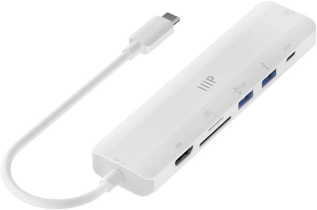 Alt view image 2 of 5 - Monoprice 7-in-1 USB-C Multiport 4K HDMI Adapter - 4K@60Hz HDMI, Card Readers, Ethernet, and 100W Power Delivery