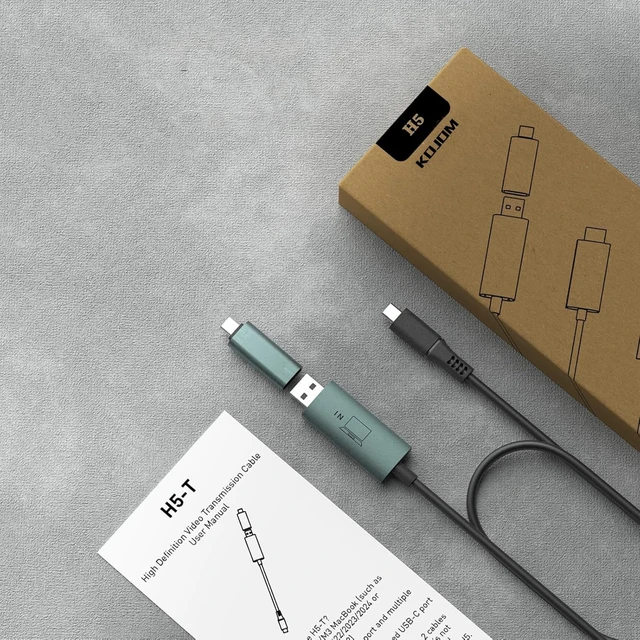 Alt view image 6 of 6 - KOJOM H5 High Definition Video Transmission Cable - Transfer USB A or USB C Port into Video Signal Port Conversion Cable