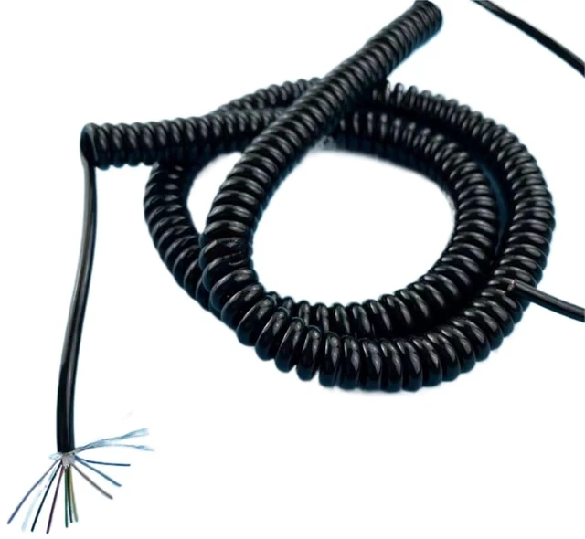 Main image of PU Spring Shield Cable 10 core 26 awg Stretch 1 2 3 4 5 6 7 8 9 10 11 12 Meters Spiral Telescopic Wire(Stretch 3 Meter)