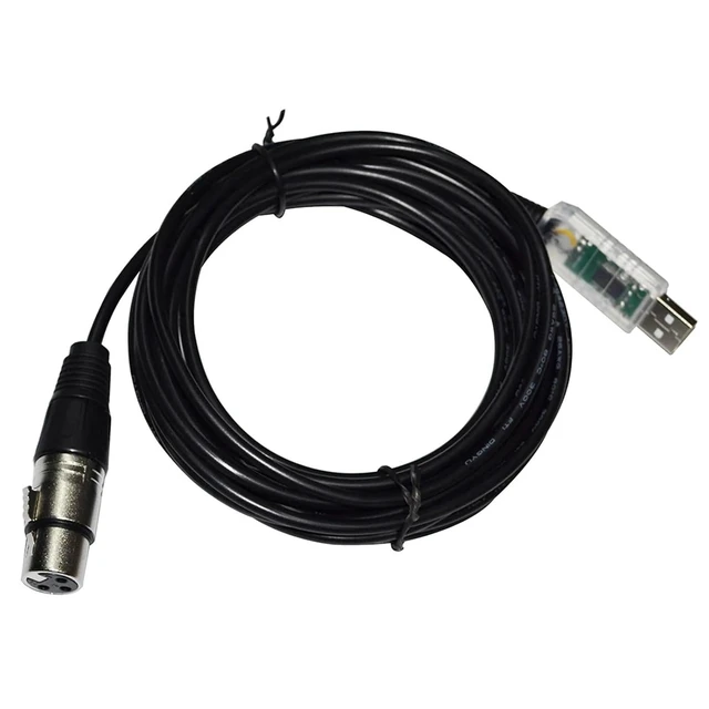 Alt view image 6 of 6 - Industrial FT232RL CHIP USB to RS485 DMX512 3P XLR Female/Male Converter Freestyler QLC Stage Controller Cable(1.8M,XLR Male A)