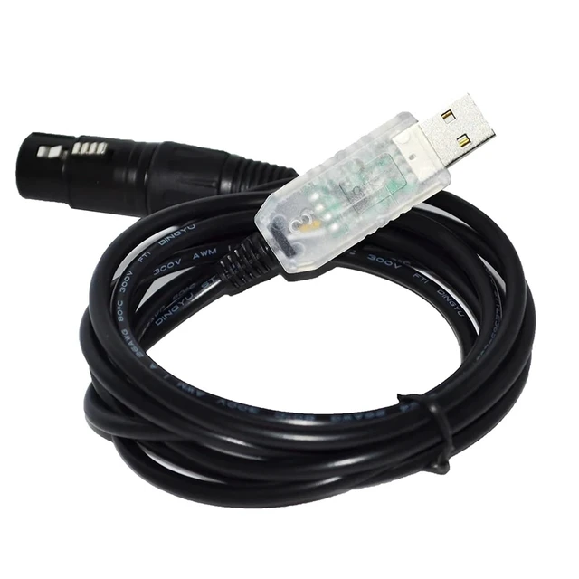 Alt view image 5 of 6 - Industrial FT232RL CHIP USB to RS485 DMX512 3P XLR Female/Male Converter Freestyler QLC Stage Controller Cable(1.8M,XLR Male A)
