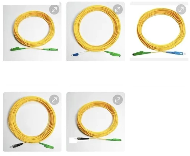 Alt view image 2 of 6 - 5pcs E2000/A-SC LC FC ST A Patch Cords Single-Mode Single core 2mm Optical Fiber Jumper E2000 simplex SM 1m 10m 5m 20m 30m(15M,E2000 APC-LC)