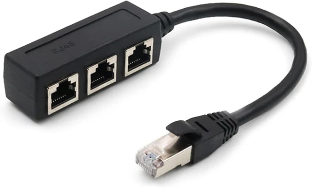 Alt view image 5 of 7 - 1 to 3 RJ45 Splitter LAN Ethernet Network RJ45 Connector Extender Adapter Cable for Networking 1 Male to 3 Female Extension