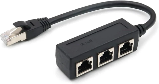 Alt view image 7 of 7 - 1 to 3 RJ45 Splitter LAN Ethernet Network RJ45 Connector Extender Adapter Cable for Networking 1 Male to 3 Female Extension