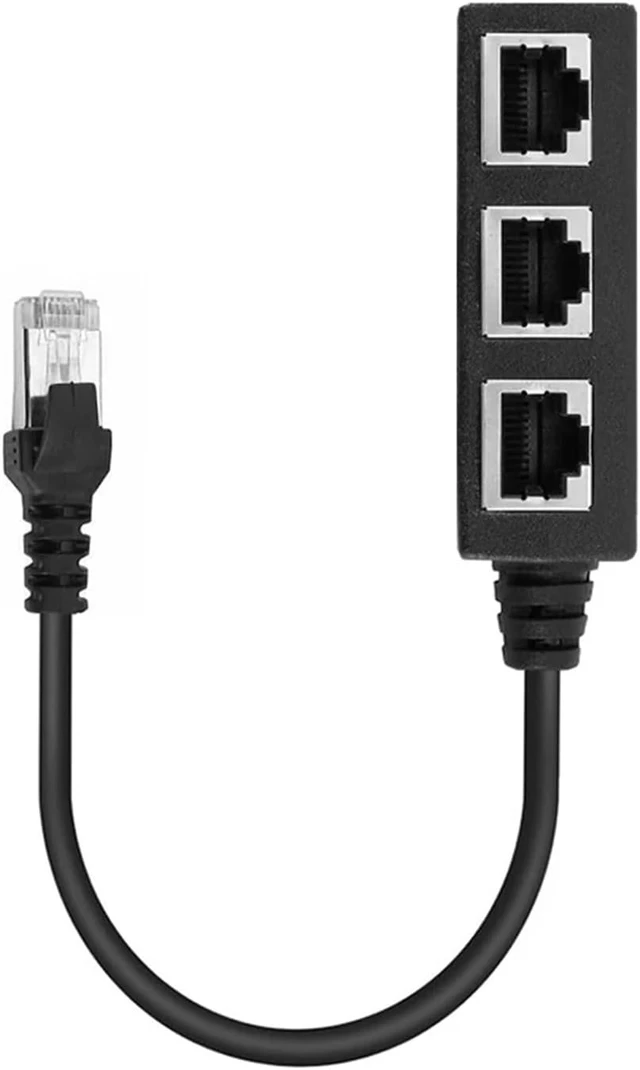 Alt view image 6 of 7 - RJ45 Ethernet LAN Cable Splitter RJ45 Connector Extender 1 Male to 3 Female Splitter 3 in 1 Cable Connector Adapter 6