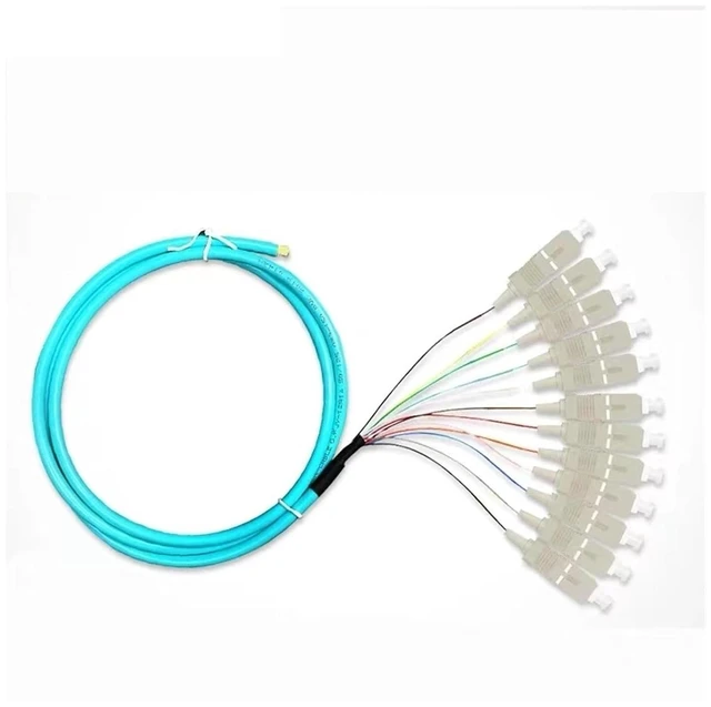Alt view image 2 of 5 - Optical Fiber Pigtails 12 Colored SC OM3 / OM4 10 Gigabit multimode FC LC ST Bundle Pigtail(ST OM4)