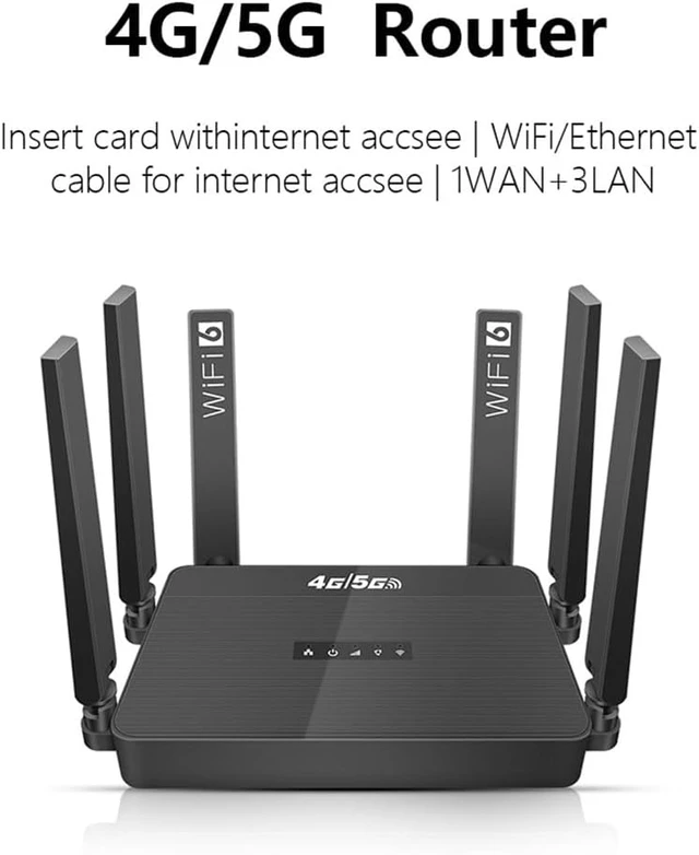 Alt view image 3 of 6 - 4G/5G LTE Cellular Router Europe with SIM Card Slot and Battery