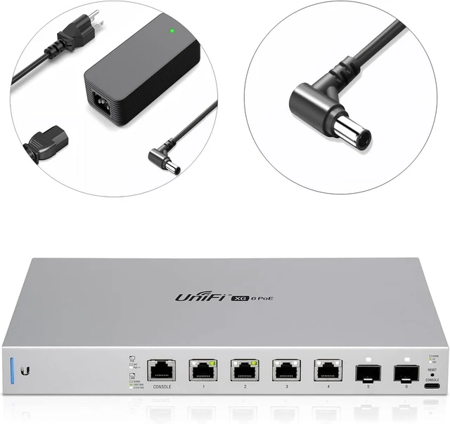 Alt view image 2 of 7 - 54V 3.9A Power Supply Adapter for Ubiquiti UniFi XG 6 PoE US-XG-6POE USW-Ultra-210W 6/8 Port Networks Switch UACC-Adapter-AC-210W ADS-210NX-48-1 540210E Power Cord Charger
