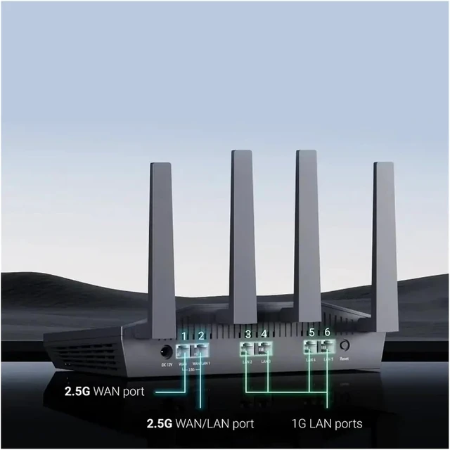Alt view image 4 of 7 - GL.iNet Flint 2 (GL-MT6000) Enrutador Doméstico Yd Oficina,tecnología Wi-Fi 6 De 8 Transmisiones OpenWrt Puertos Ethernetde2,5G
