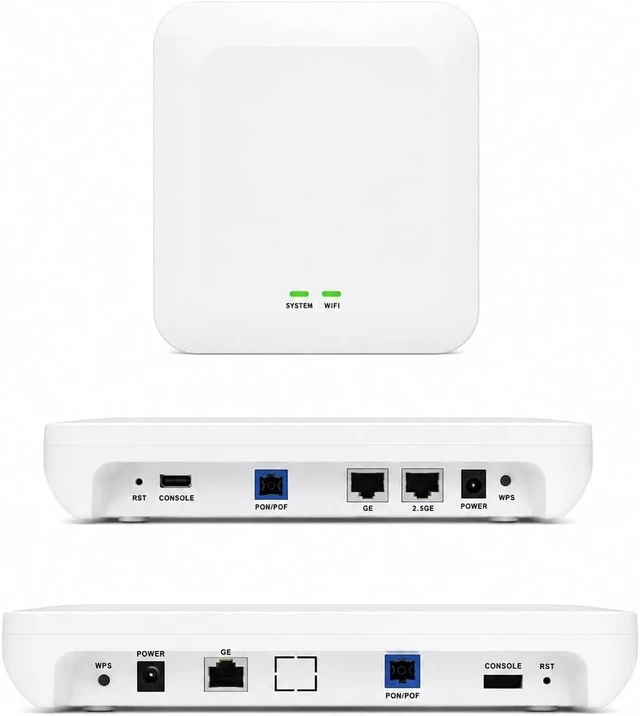 Alt view image 2 of 2 - GPON ONT Wi-Fi 6 Gateway, FTTO Slave Gateway, AX3000 Dual-Band, 1GbE Port, Built-in Antennas, Ceiling-Mount Optical Network Terminal for Enterprise Networks