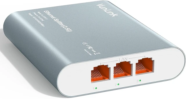 Main image of 2.5G Ethernet Splitter Switch RJ45, Expand 1 Network Port to 3 Devices