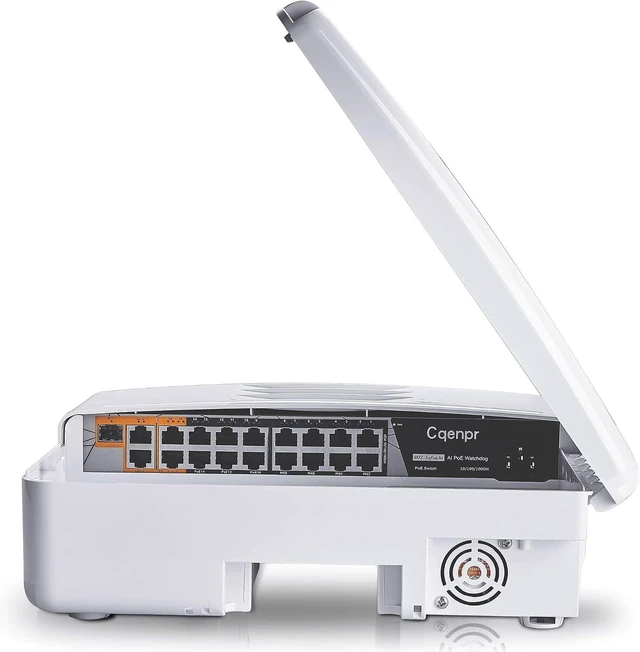 Main image of Outdoor Poe Switch with 8 Port Poe+2G Uplink+1SFP Slot, IEEE802.3af/at/bt, All-in-One Box, 60W PoE++, 120W High Power Output, Play & Plug, Fan-Less Unmanaged, AI Watchdog. (16)