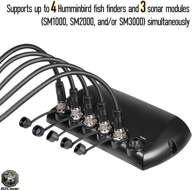 Alt view image 3 of 7 - 408450-1 AS ETH 5PXG 5-Port Ethernet Switch for Humminbird Helix, APEX, SOLIX, XPLORE Fish Finders - Marine Network Hub for Sharing Sonar, MEGA Live, TargetLock & NMEA 2000 Devices