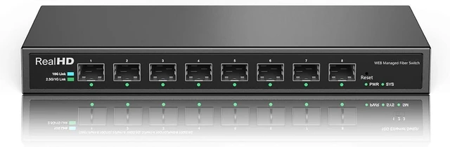 Main image of 8 Port 10Gb SFP+ Web Managed Fiber Switch