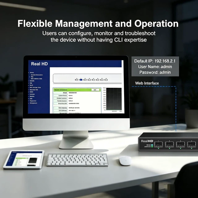 Alt view image 6 of 7 - 8 Port 10Gb SFP+ Web Managed Fiber Switch