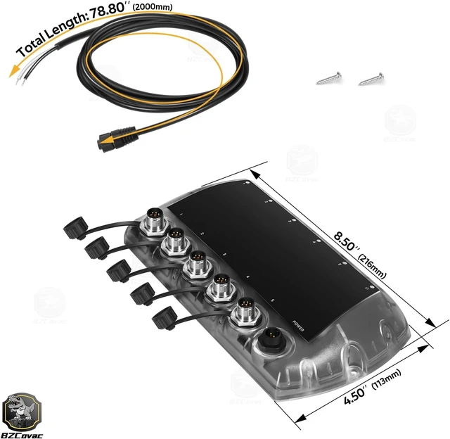 Alt view image 7 of 7 - 411850-1 5 Port Ethernet Switch for Humminbird - AS ETH 5PGL Ethernet Box for Helix G3N/G4N, XPLORE, APEX, SOLIX Fish Finders