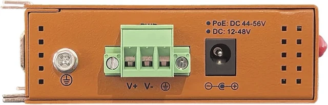 Alt view image 5 of 5 - Henrich 5-Port Industrial Ethernet PoE+ DIN-Rail Switch, ST Fiber, 20km