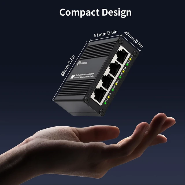 Alt view image 6 of 7 - 5-Port Gigabit PoE+ Switch, Ethernet Switch 4 PoE+ @120W, 1 Uplink