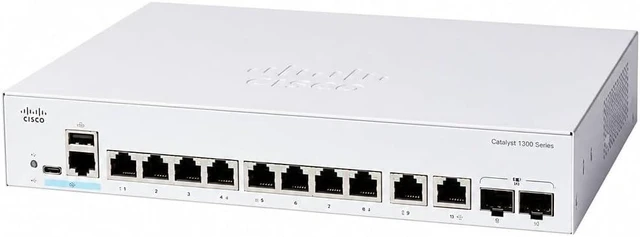 Main image of C1300-8T-E-2G 8 Port Gigabit Managed Switch, 2 SFP Combo, Fanless