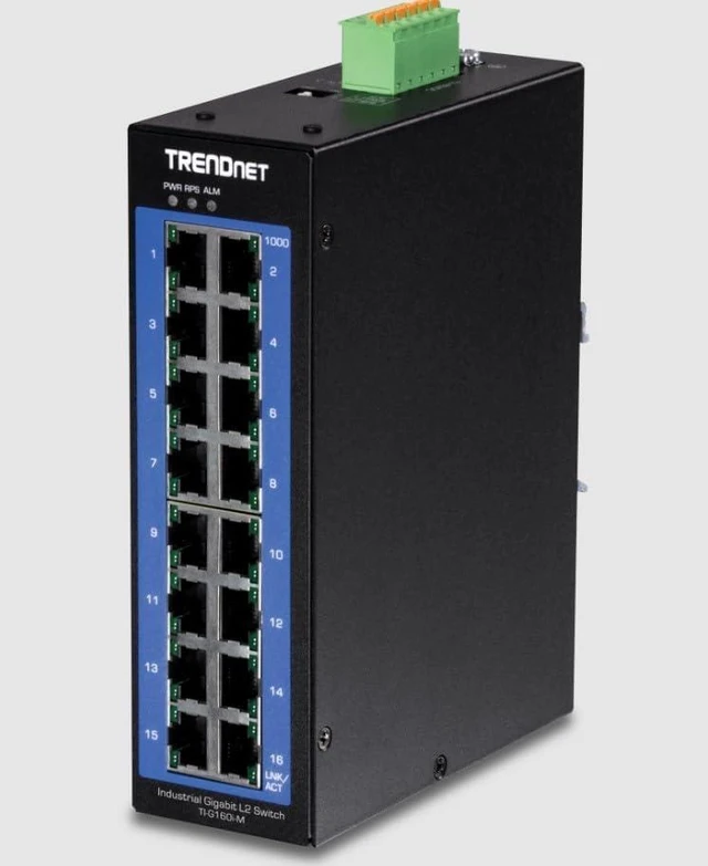 Main image of TI-G160i-M - 16-Port Industrial Gigabit L2 Managed DIN-Rail Switch