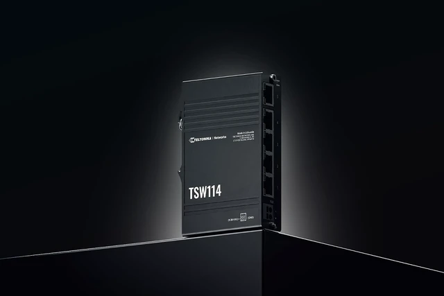 Alt view image 6 of 6 - Teltonika TSW114 TSW114000001 Industrial Unmanaged PROFINET Ethernet Switch, 5X Gigabit Ethernet Ports, PROFINET Certified, DIN Rail Mountable, Plug-and-Play, North America Version