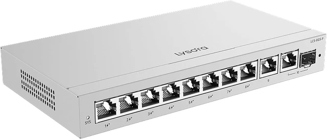 Alt view image 3 of 7 - LCS-8GS-P 10-Port Gigabit PoE+ Cloud Managed Switch