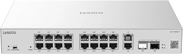 Main image of LCS-16GS-P 20-Port Gigabit PoE+ Cloud Managed Switch NDAA Compliant