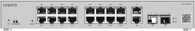 Alt view image 6 of 7 - LCS-16GS-P 20-Port Gigabit PoE+ Cloud Managed Switch NDAA Compliant