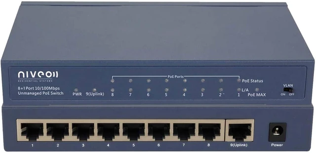 Main image of Niveo NRS8FP 8 Port + Uplink 10/100 PoE+ Network Switch