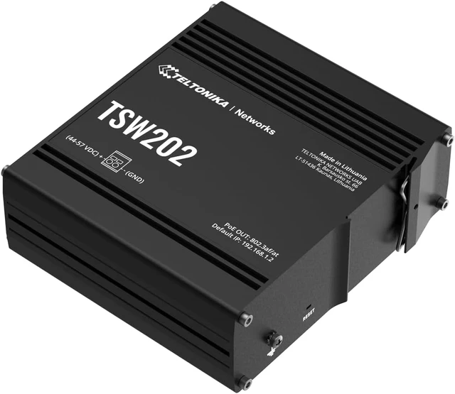 Alt view image 4 of 6 - Teltonika TSW202 Managed POE+ Switch (with 250W Power Adapter)