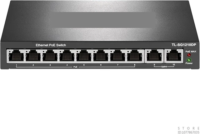 Alt view image 4 of 4 - USB Charger Station, 8-Port Gigabit Poe Switch Uplink 2 to 10 Network Splitter