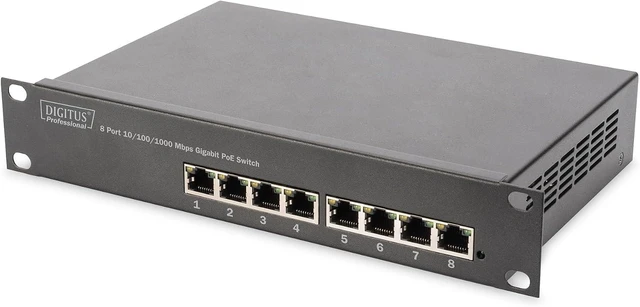 Main image of Digitus 8-Port 10" 80W Gigabit Ethernet Poe Switch (dN-95317-1)