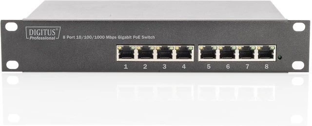 Alt view image 3 of 6 - Digitus 8-Port 10" 80W Gigabit Ethernet Poe Switch (dN-95317-1)