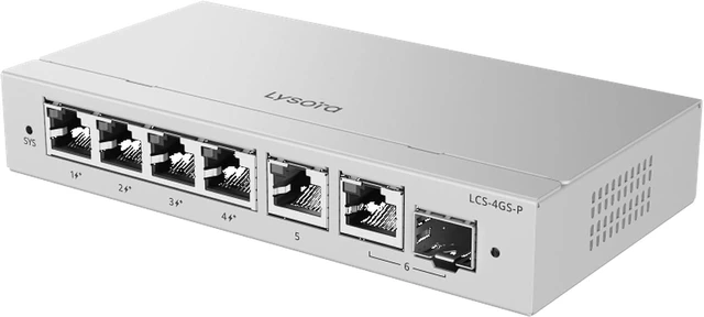 Alt view image 2 of 7 - LCS-4GS-P 6-Port Gigabit PoE+ Cloud Managed Switch
