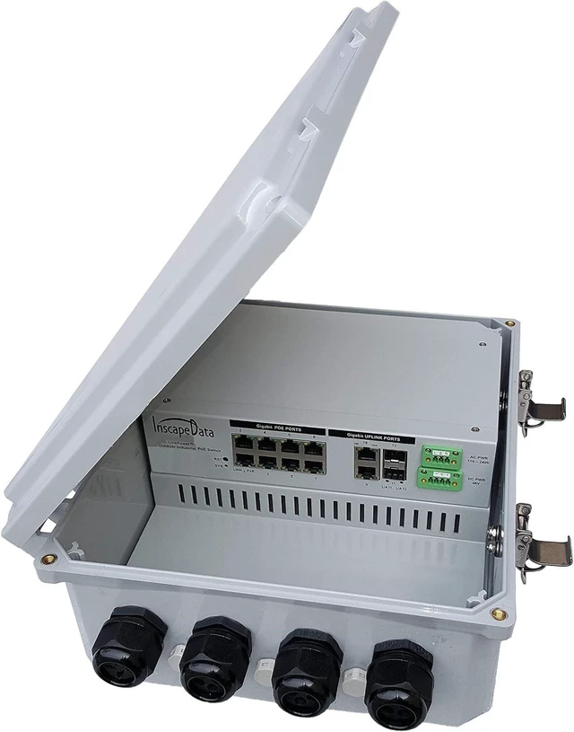 Main image of Inscape Data Managed Outdoor IP68 Contractor-Grade PoE Switch, LPS1800ATM-T1E, 10-Port 10/100Mbps, 2X Combo Gigabit SFP Fiber/RJ45 Uplink, IEEE 802.3af/at, 240W