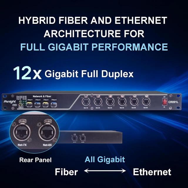 Alt view image 2 of 7 - Pknight 12-Port Gigabit Fiber Switch 4 SFP + 8 RJ45