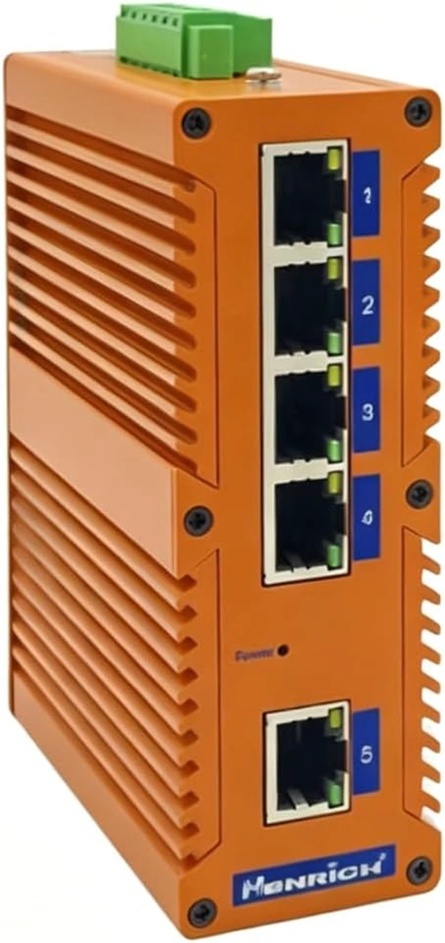 Alt view image 3 of 5 - True Industrial Ethernet: Henrich 5x100Mbps Copper Port Din-Rail Switch