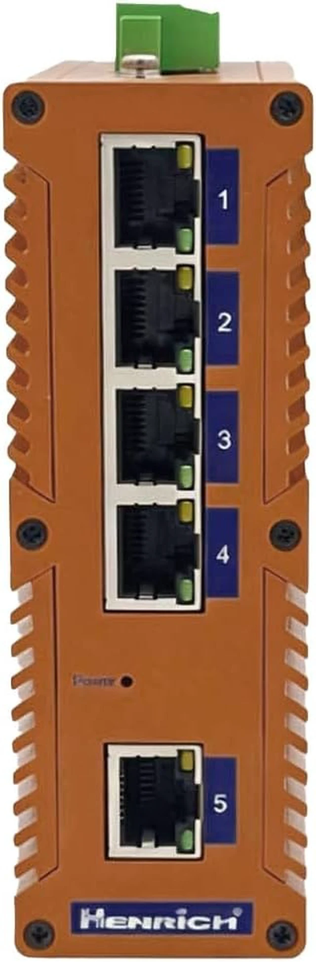 Alt view image 4 of 5 - True Industrial Ethernet: Henrich 5x100Mbps Copper Port Din-Rail Switch