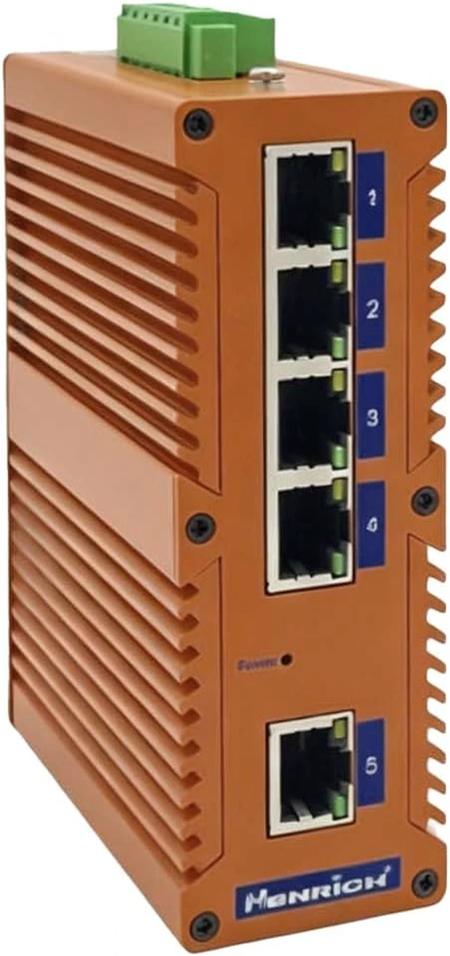 Alt view image 5 of 5 - True Industrial Ethernet: Henrich 5x100Mbps Copper Port Din-Rail Switch