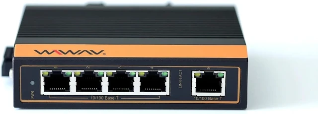 Alt view image 3 of 7 - WP1005-5FE-I 10/100Mbps 5-Port Industrial PoE Ethernet Switch/No Setup/Energy-Saving/Fanless Quiet Design/Ventilation-Free Construction/Industrial
