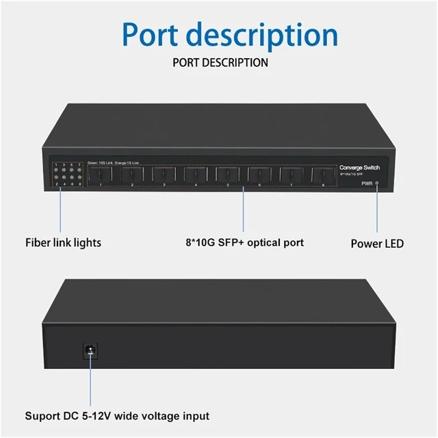 Alt view image 4 of 7 - USB Charger Station, Full-Featured 8-Port 10G SFP Ethernet Network Switch