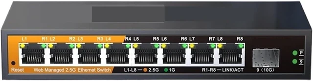Main image of 2.5Gb Managed Switch,KP-9000-9XHML-X with 8-Port 2.5Gb Ethernet 1-Port 10G SFP+