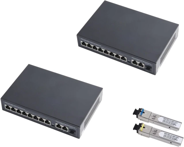 Main image of 11 Port PoE Switch (8 PoE Port + 2 Uplink + 1 SFP) with SC 3KM SFP Modules