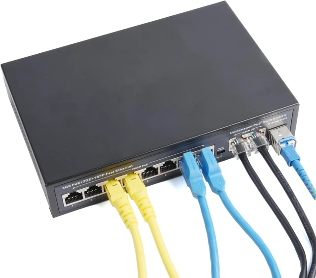 Alt view image 6 of 7 - 11 Port PoE Switch (8 PoE Port + 2 Uplink + 1 SFP) with SC 3KM SFP Modules